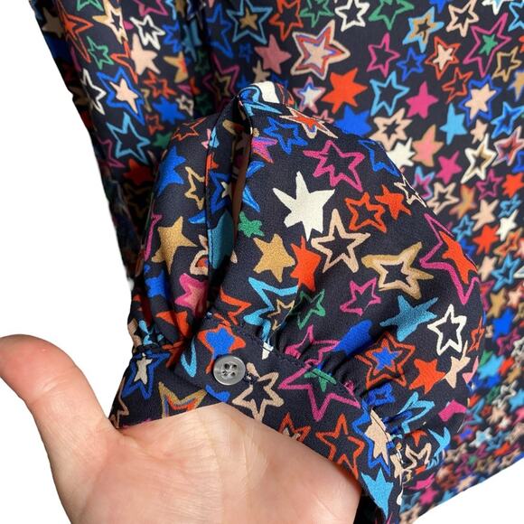 J. Crew One-shoulder Kaleidoscope Star Print Top size 8 - Picture 10 of 16